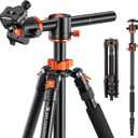 K&F Concept 67 inch Camera Tripod Horizontal Aluminum Tripods Portable Monopod with 360 Degree Ball Head Quick Release Plate for DSLR Cameras T255A4+BH-28L (TM2515T1)