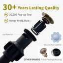 Bathroom Sink Drain,Pop Up Drain for Bathroom Sink,Bathroom Sink Drain Kit,Drain Stopper Bathroom Sink with Overflow,Appy to Lavatory Vanity Drain Stopper,with Detachable Basket,Drawing Gold