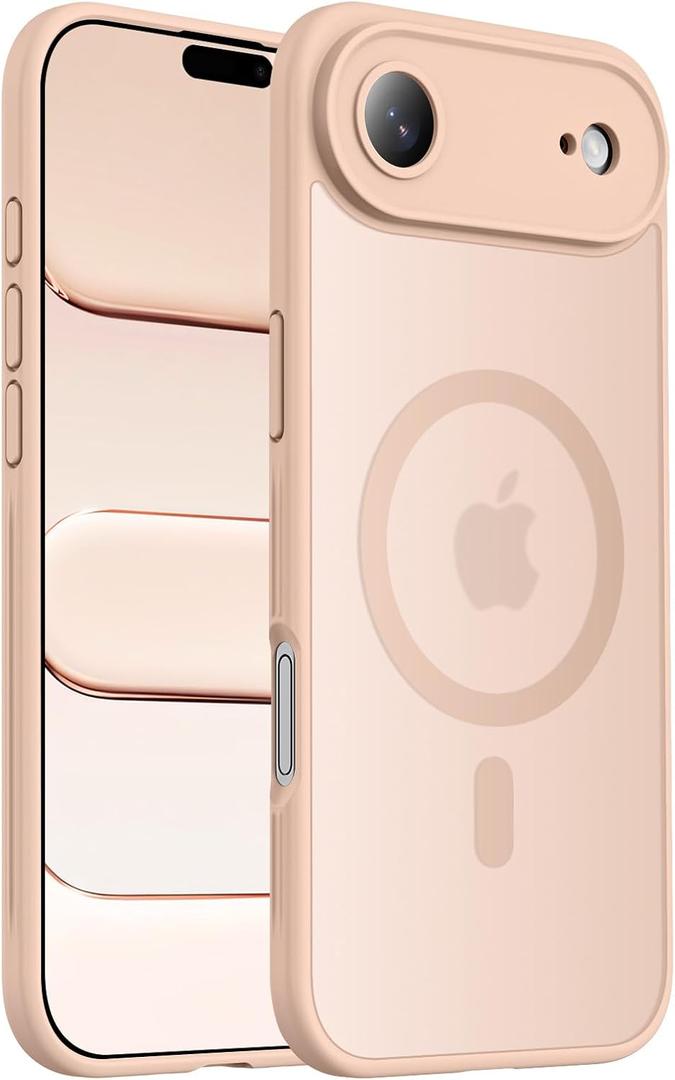 Symcele Designed for iPhone Air Case, Compatible with MagSafe, [Camera Protection] [15FT Military Drop Protection] Shockproof Translucent Matte Anti-Slip Thin Slim Phone Case, 6.5", Light Brown