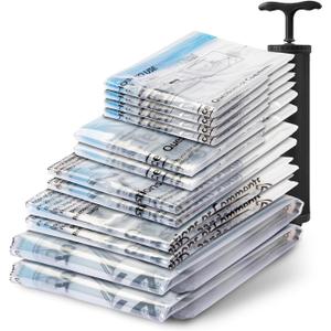 Vacuum Seal Bags for Clothing Travel, 12 Combo - Space Saver Vacuum Storage Bags, Blanket & Clothes Storage Bags Vacuum Sealed  Hand Pump Included, Bolsas Para Guardar Ropa Al Vaco