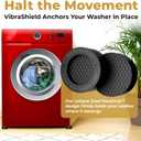 Anti Vibration Pads for Washing Machine with HexaGrip - Stops Washer Dryer Moving, Walking - Prevents Noise, Vibration Transfer - Rubber Antivibration Stabilizer Support Feet Mat - VIBRASHIELD 4 Pack
