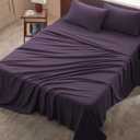 Cal King 4 Piece Sheet Set - Comfy Breathable & Cooling Bed Sheets Set, Soft and Wrinkle Free, Deep Pockets, Easy & Secure Fit, Hotel Luxury Bedding - Oeko-Tex - Purple