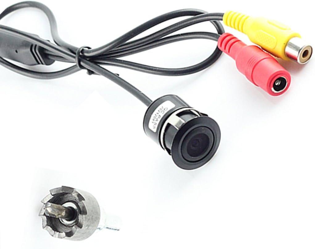 Backup Camera, Car Rear View Camera Backup Cam Bumper Hole Drilling 18mm Mount Universal Fit Parking Assistance Grid Lines