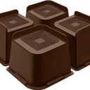 Bed Risers 4 Inch Heavy Duty, Furniture Risers for Bed Desk Table Sofa Couch,Oversized Bed Lifts Risers,Support up to 5000 Lbs(4 Pack Brown)