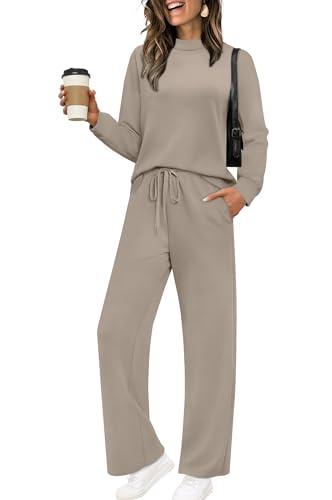 Sampeel Two Piece Sets for Women Mock Neck Matching Sets Loungewear Fall Clothes Travel Outfits Fashion 2025 L