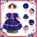 Patriotic Porch Goose Outfit 4th of July Lolita for 23" Cement Plastic Statue Memorial Day Goose Costume Independence Day Geese Clothes USA 250th Anniversary Outdoor Patio Yard Lawn Garden Decoration