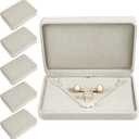 Bucherry 6 Pcs Large Jewelry Set Box Necklace and Ring Earring Pendant Gift Box Flannelette Jewelry Gift Box Jewelry Case for Traveling (Gray)