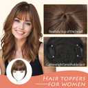 Clip in Bangs, French Bangs Hair Clip, 360Cover Top Hair Toppers for Women with Thinning Hairs, 10 Inch Fake Bang Hairs Pieces for Women Daily Wear (Light Brown)