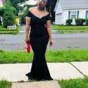 Womens Off Shoulder Sexy V-Neck High Split Long Maxi Dress, Formal Cocktail Party Evening Gown (L)
