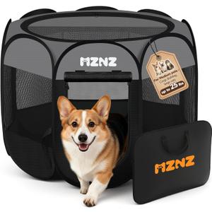 Dog Playpen, Portable Puppy Pet Crate Indoors for Small/Medium Dogs Cats Rabbits, Foldable Dog Cage Enclosure for Outdoor, Pop Up Dogs Tent Kennel with Carrying Case, Dark Grey