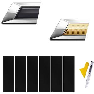 Compatible with Bowtie Logo Wrap Stickers Cut-Your-Own Emblem Overlay DIY Decals for Chevy 6PCS Matte Black