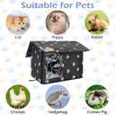 Fhiny Stray Cats Shelter, Waterproof Outdoor Cat House Foldable Warm Pet Cave for Winter Wild Animal Tent Bed Anti-Slip Kitten Cave for Feral Cat Dog Puppy Weatherproof Black (M:15.7"13.7"15.7")