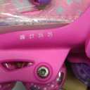 Kids Roller Skates for Beginners - ZOOBLISS Toddler Roller Skates for Girls Ages 3-7 with Light-Up Wheels & 4 Adjustable Sizes, Tri-Wheel Training Skates for Kids (Butterfly Pink), Size 28,27,26,25