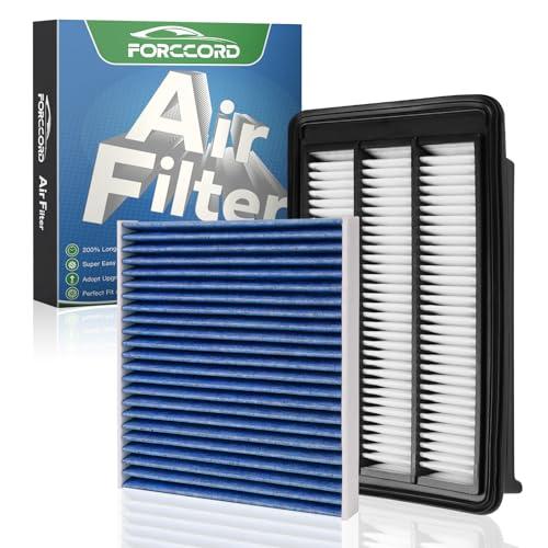 Forccord Cabin & Engine Air Filter Fit for Honda Civic L4 1.5L (2016-2021), CR-V CRV L4 1.5L (2017-2022) Activated Carbon Cabin Filter Replacement CF11182 CA12050 Car Accessories (Not for hybrid!)