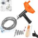 Drain Snake Auger 33 Feet, Plumbing Snake Drain Hair Clog Removal Tool, Sink Unclogger Drain, Heavy Duty Toilet Snake Auger, Cleaner Tool for Bathroom Kitchen Tub Shower Drain Clog Remover with Gloves