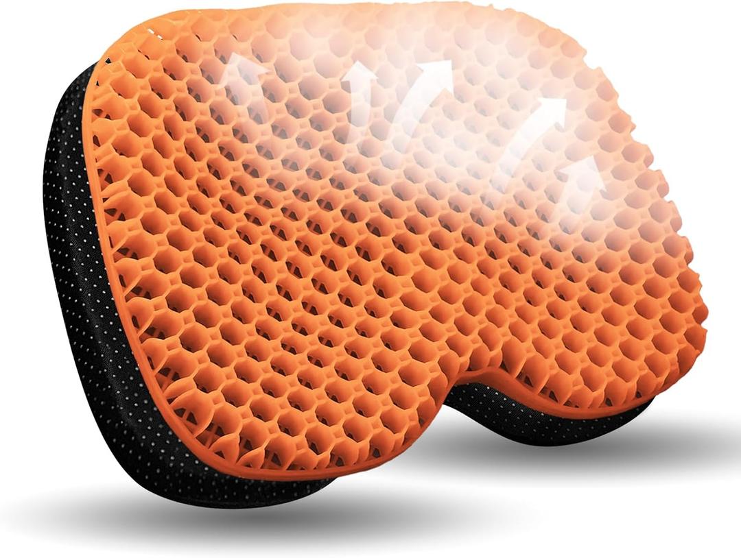 NEW-Vi Anti-Slip Kayak Seat Cushion - Waterproof Thicken Gel Boat Kayak Canoe Rowing Stadium Pad for Sit in Kayak Chair Kayak Accessories Equipment Gear for Fishing Kayak (Orange)