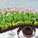 Sasylvia 5'' x 50' Landscape Edging Kit Plastic Garden Edging Border Include 45 Anchoring Spikes for Lawn Garden Grass Yard Home School, Brown