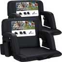 Sportneer Stadium Seats with Back Support: 2.5'' Thick Comfy Cushion 6 Adjustable Angle Bleacher Seat with Armrest - 2 Large Pockets, 2 Cup Holders Stadium Chair for Sport Events Concerts Parks, Black, 2 Pack, Non-Heated, Extra Wide - 24" 