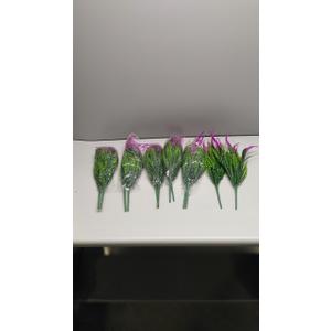 12 Pcs Artificial Flowers for Outdoor Plants Faux Plastic Plant Fake Flower UV Resistant Plants (Purple)