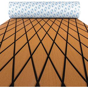 OCEANBROAD Diamond Boat Flooring with Self-Adhesive 96''x16''/38''/47'', 96''L x 38''W-25.33sqft