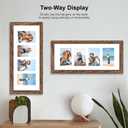 Hongkee 8x20 Picture Frame Set of 2, Rustic Brown Wood Frame with Tempered Glass Collage Frame, Display Pictures Four 4x6 With Mat or 8 x 20 Without Mat - Horizontal or Vertical Wall Mounting, 8x20 in matted to 4-4x6