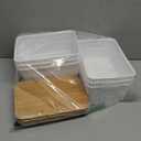 Storage Bins with Bamboo Lids, 6 Pack Plastic Storage Baskets and Storage Containers, Storage Baskets for Organizing Shelves Drawers Desktop Closet Playroom Classroom Office Home, White