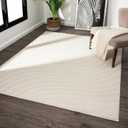 LUXE WEAVERS Modern Geometric Wave Cream 6x9 Area Rug