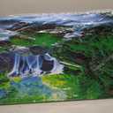 NINEASO Green Forest Waterfall Painting Canvas Print 20'x40' Wall Art for Living Room Bedroom Office Home Wall Decoration