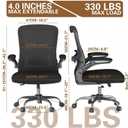 Ergonomic Office Chair - High Back Desk Chair with Adjustable Lumbar Support, Breathable Mesh Back, 330LBS Capacity, Easy Assembly (Matte Black)