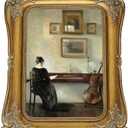 SIKOO 5x7 Vintage Picture Frames Antique Picture Frames Tabletop and Wall Mount Gothic Decor, Black and Gold