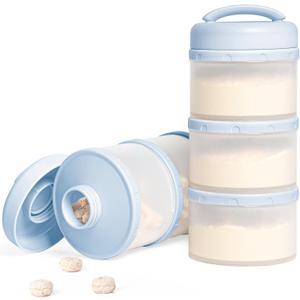 Termichy Stackable Formula Dispenser Portable: Milk Powder Container to go
Separated Compartments Premeasure Storage - Mess-Free Funnel Spout for No-Spill Pouring - for Home or Travel Use