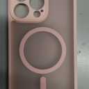 Designed for iPhone 15 Pro Max Case with 360 Rotatable Magnetic Ring Stand [Compatible Mag-Safe] [Military Grade Protection] Translucent Matte Phone Cases for Women Men 6.7'', Pink