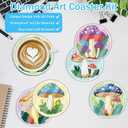 8 Pcs Diamond Art Coasters Waterproof Cover, Mushrooms Diamond Painting Coasters, Diamond Art Coaster Kit Crystal Gem Art Kits for Home Office and Gift 4X4 Inch