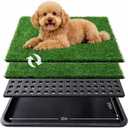 Dog Grass Pad with Tray,30x20 in Dogs Potty Tray with 2-Pack Upgraded Replacement Artificial Grass,Dog Litter Box for Pet Training,Indoor Portable Pottys Pet Toilet