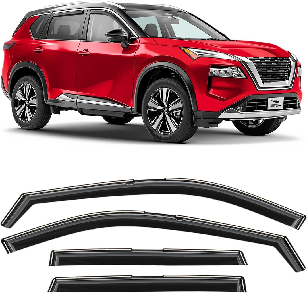 in-Channel Extra Durable Rain Guards for Nissan Rogue 2021-2025, Window Deflectors, Vent Window Visors, 4 Pieces - 200672
