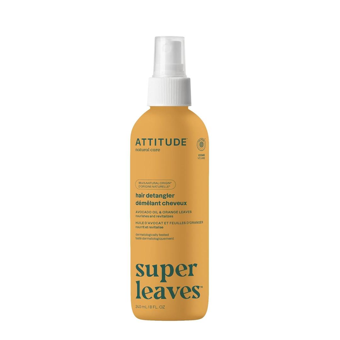 ATTITUDE Detangling Spray, EWG Verified, Vegan & PlantBased Hair Care, LeaveIn for Smooth & Manageable Hair, Orange Blossom & Eucalyptus, 8 Fl Oz