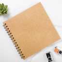 Scrapbook 7 x 7 Inch DIY Photo Album, Memory Book for Parents and Kids, Hardcover Kraft Paper Brown 20 Sheets/ 40 Pages