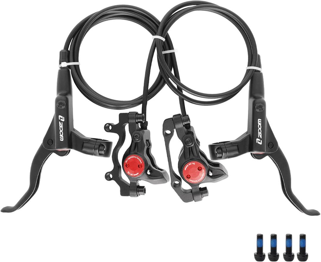 Zoom HB875 Hydraulic Disc Brakes Set, Black, Mountain Bike Left Front 850mm Right Rear 1450mm, Suitable for Mountain Bikes and Fat Bikes