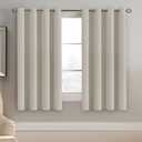 H.VERSAILTEX Window Treatment Blackout Curtains 63 inches Length, Thermal Insulated Room Darkening Solid Grommet Curtains/Drapes for Bedroom/Living Room - 1 Panel, Ivory/Cream, 52" W x 63" L