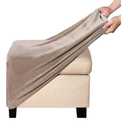 Bottom Washable Super Soft Universal Slipcovers Ottoman Slipcover Square Velvet Footstool Cover Large Footrest Pouffe Protector Covers with Elastic(J)