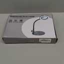 10X Magnifying Glass with Light, Real Glass Lens, 5 Color Modes Dimmable, Flexible Gooseneck Lighted Magnifier with Stand, LED Desk Lamp Hands Free for Crafts Painting Sewing Reading Close Work (Black)