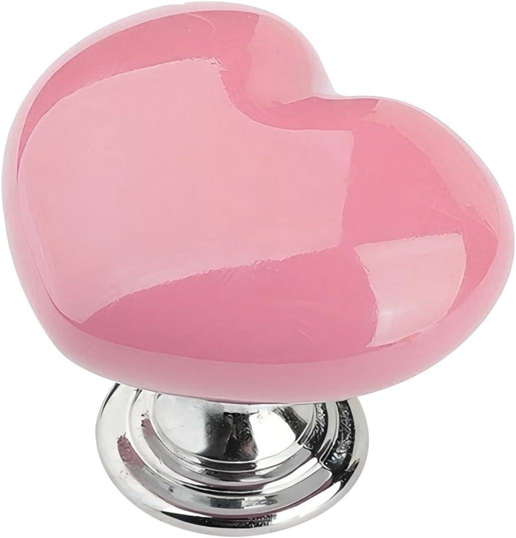 Car Heart Start Button Cover, Anti-Scratch Ceramic Engine Start/Stop Joystick, Press-Designed Push to Start Button Decor Protector, Universal for Most Cars (Pink) (1 PC)