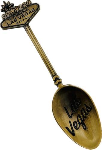 Las Vegas Souvenir Spoon in Gun Metal or Antique Brass (Antique Brass)