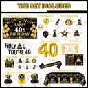 40th Birthday Decorations for Men, Happy 40th Birthday Decorations Include NO-DIY Banner Backdrop Hanging Swirls Tablecloth Honeycomb Centerpieces Balloons Sash, Vintage 40th Birthday Decor