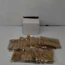 SUT 300 Pcs Gold Plastic Cutlery, Gold Utensils Disposable, Gold Plastic Silverware Set Include 100 Gold Plastic Forks, 100 Gold Plastic Spoons, 100 Gold Plastic Knives Heavy Duty Flatware for Party