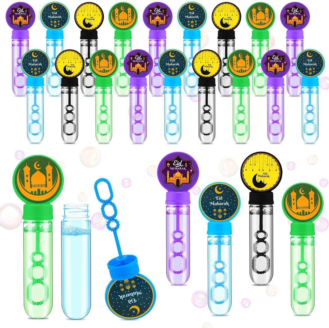 24 Pack Ramadan Mubarak Bubble Wands Bulk Ramadan Gifts Eid Party Favors Islamic Gift Muslim Birthday Party Bag Stuffers Goodie Bag Stuffers Filler Supplies Decorations