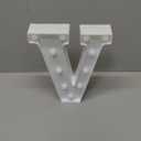 Pooqla LED Marquee Letter Lights Sign, Light Up Alphabet Letter for Home Party Wedding Decoration V (Letter V, Warm White)