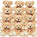 Teddy Bears Bulk 12 Packs Teddy Bear Stuffed Animal Plush Toys Kid Girlfriend,13.5 Inches Light Brown Stuffed Bears for Christmas Valentine's Wedding Party