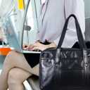 Mikikit Japanese School Bag for Women and Men - Waterproof Pu One-Shoulder Handbag Tote with Large Capacity - Uniform Shoulder Briefcase for Commuting and Laptop Carry