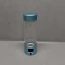 Hydrogen Water Bottle - 5000 PPB in 8 Minutes, Cyclic Mode for 8 Hours, Self Clean, Aluminum & Glass, 360ml Capacity, for Travel, Sports, Office, Home (Cyan-Blue)